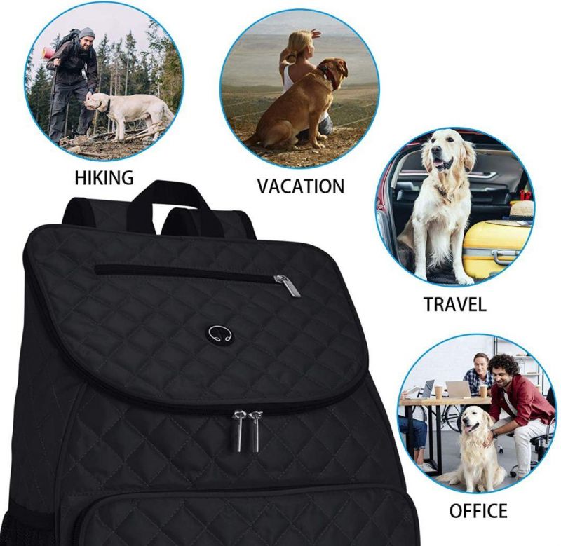Dog Outdoor Travel Bag, Airline-Approved Pet Supplies Backpack, Doggie Travel Backpack, with 2 Silicone Folding Bowls and 2 Food Baskets