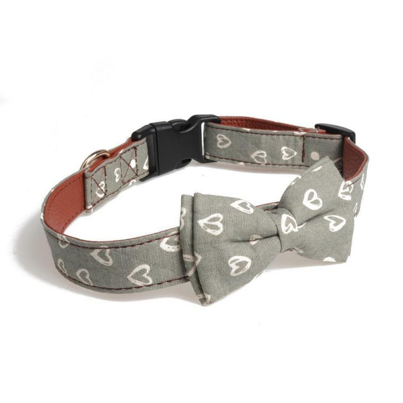 Fashion Design Dog Collar with Bowtie and Plastic Buckle
