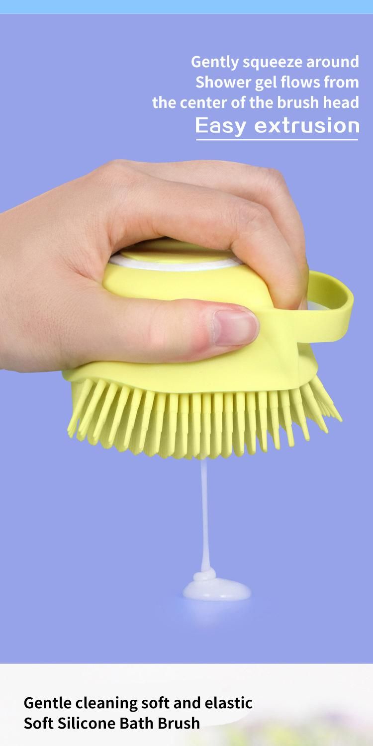 Soft Silicone Hairy Cat and Dog Bath Brush Comb Washer Shampoo Dispenser for Pet Cleaning, Beauty and Hair Removal Products