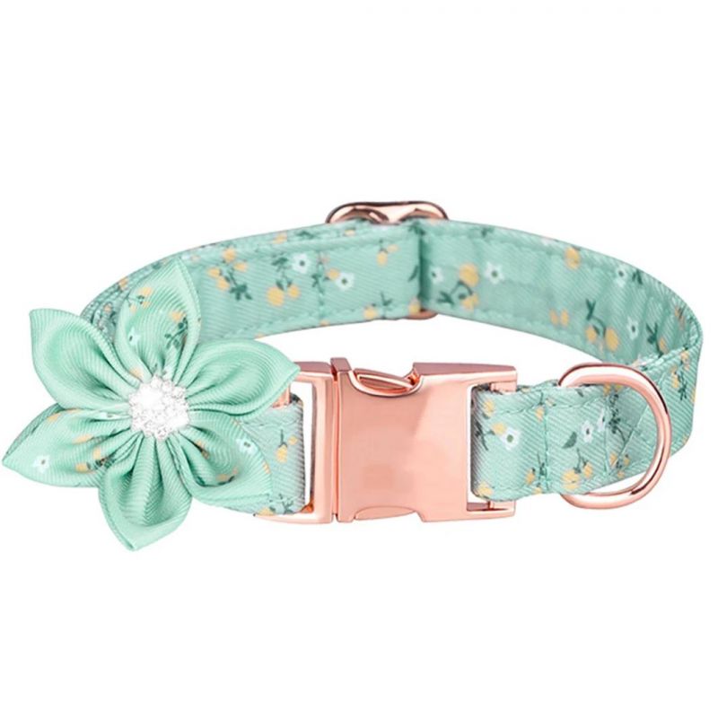 Detachable Rhinestone Flower Dog Collar