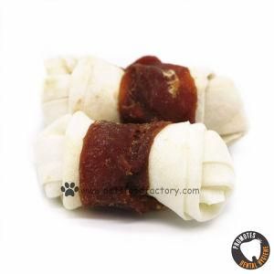 2.5&quot; Natural Duck Wrap Rawhide Bones Dental Chew Dog Treats