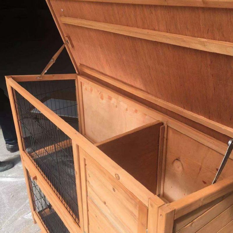 Detachable Double-Layer Solid Wood Fir Rabbit Cage Small and Medium Pet Kennel Poultry Breeding House Rabbit Hutch