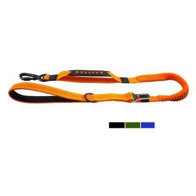 Premium Hands Free Double Handle No Pull Leash Retractable Bungee Reflective Stitching