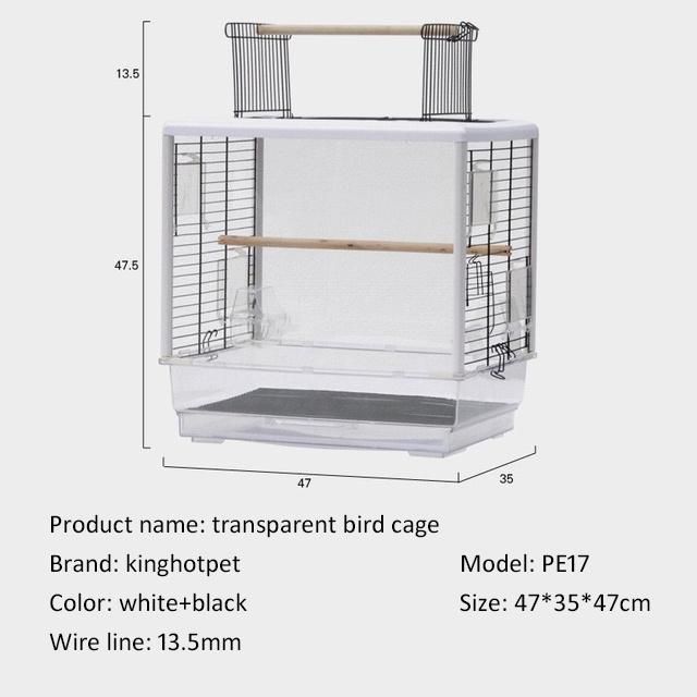 Customize OEM ODM Pet Supplier Living Environment Small Birds Transparent Acrylic Bird Cage