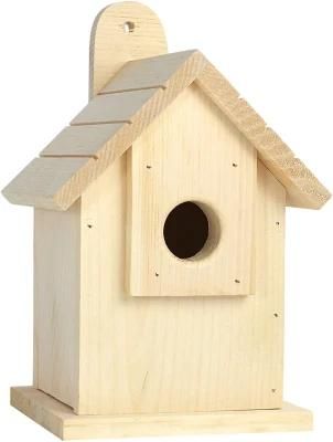 Custom Modern Unfinished Outdoor Garden Decoration Wooden DIY Bird Cage Birdhouse