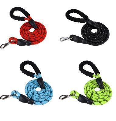 Nylon Rope Reflective Dog Leash Highly Reflective Threads Strong