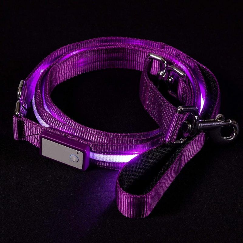 Safety LED Dog Leash - USB Rechargeable Flashing Light LED Dog Leash