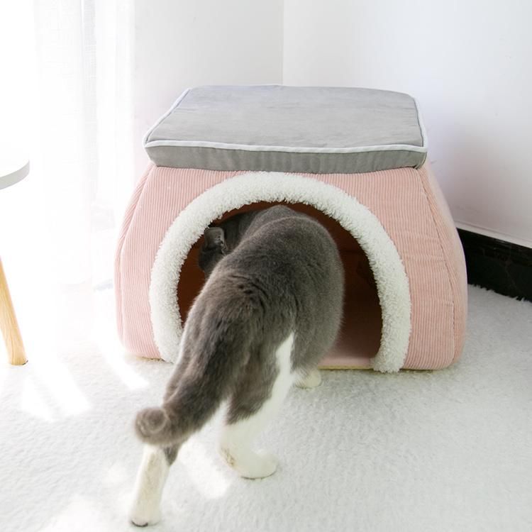 Deformable Brazier Cats Felt Pet Bed House Camas PARA Mascotas Wholesale Chew Proof Luxury Dog Pet Beds Cat Nest