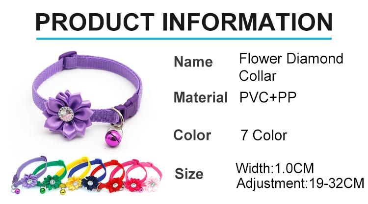 Manufacturer Wholesale Multi-Colors Solid Printed Adjustable Nylon Cat Dog Collar with Bell