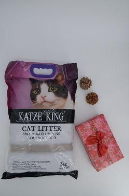 Katze King Brand with High Quality Bentonite Cat Litter with Odor Control and Strong Clumping