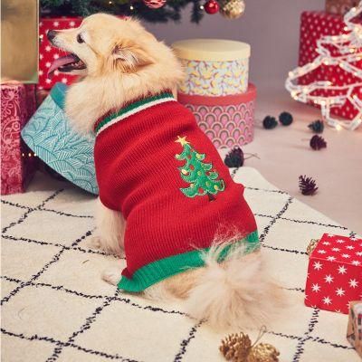 Christmas Holiday Sweater Knitted Acrylic Dog Accessories Apparel Pet Clothes