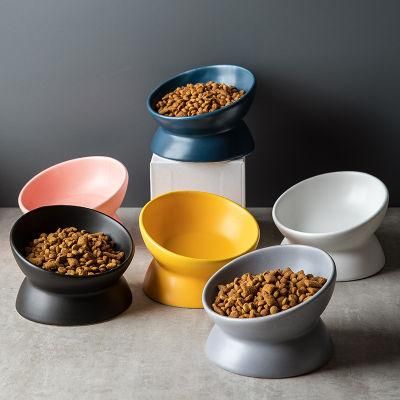 Wholesale Durable Neck Guard Easy Clean Practical Cat &amp; Dog Ceramic Bowl Elevated Pets Ceramic Bowl