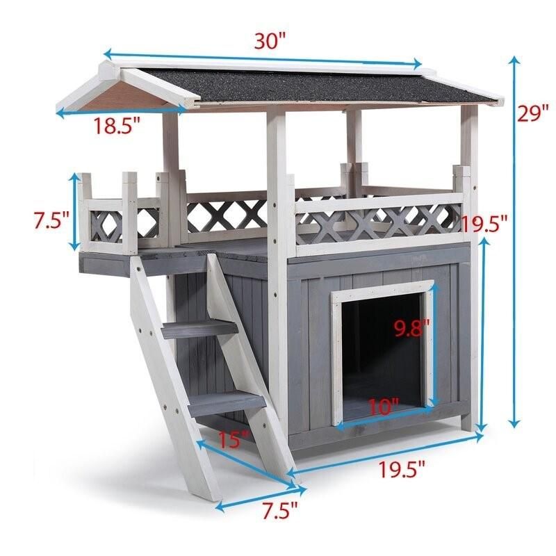 Luxury Wooden Dog House Dog Kennel with Veranda