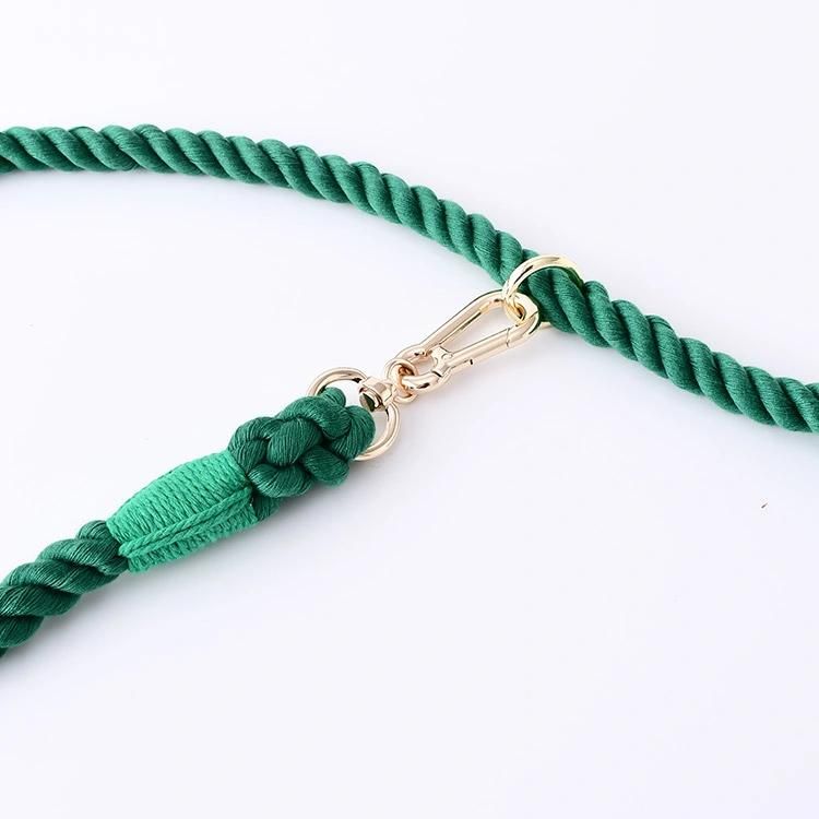 High Quality Luxury Multi Functional Double Side Two Hooks Hands Free Dog Leash Braided Pet Collar and Leads Set