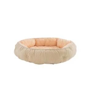 Modern Design Beige Thickened Warm Hexagonal Round Dog Nest Bed