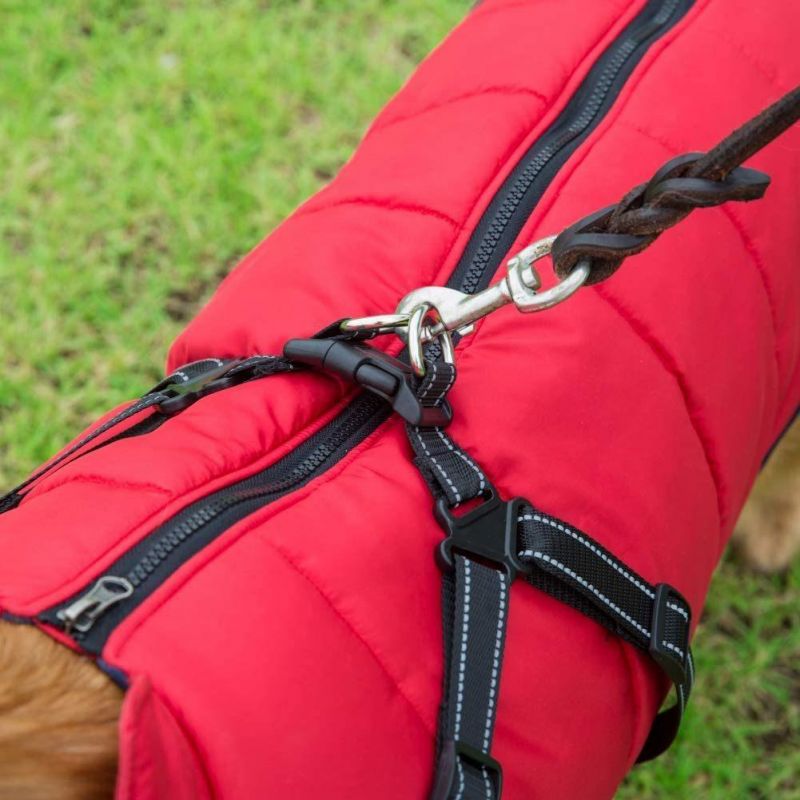 Dog Coat with Harness Winter Dog Coat Fleece Dog Jacket