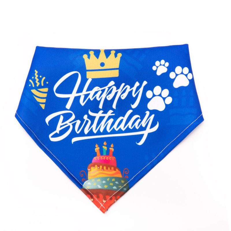 Pet Cats Dogs Birthday Triangle Bandage Party Pet Bandanas