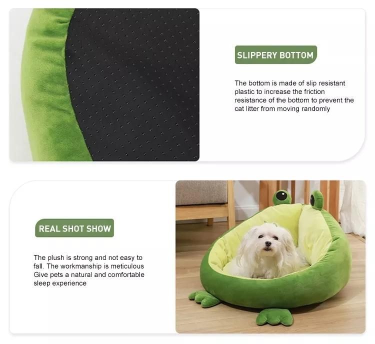 Factory Wholesale Skin Friendly Frog Shape Pet Bed