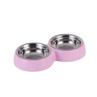Wholesale Non-Slip Double Stainless Steel Pet Bowl Stainless Steel Dog Double Bowl