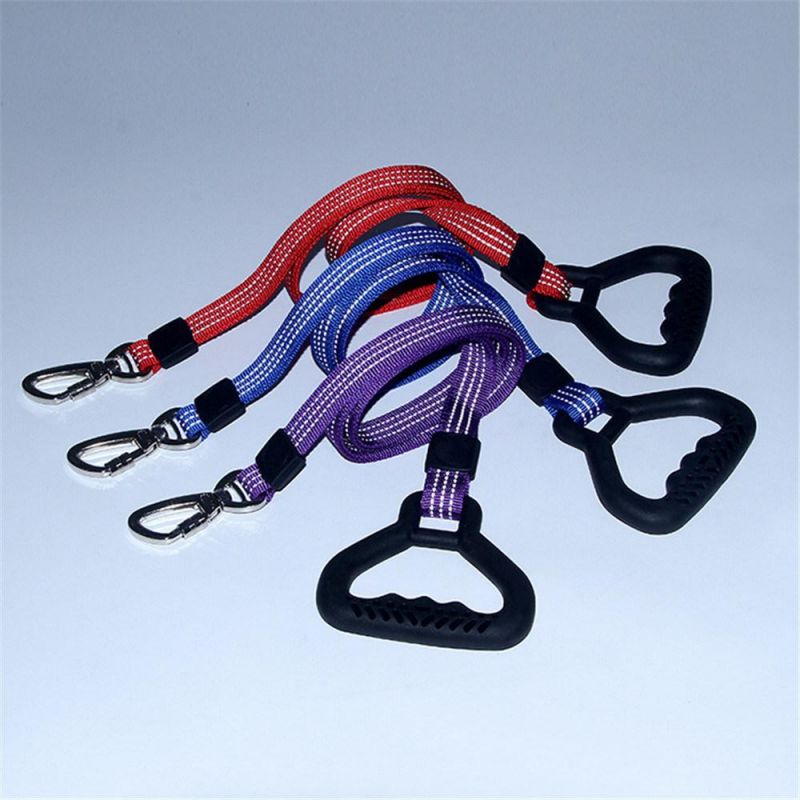 Reflective Heavy Duty Safety Nylon Pet Leather Leash with Handle