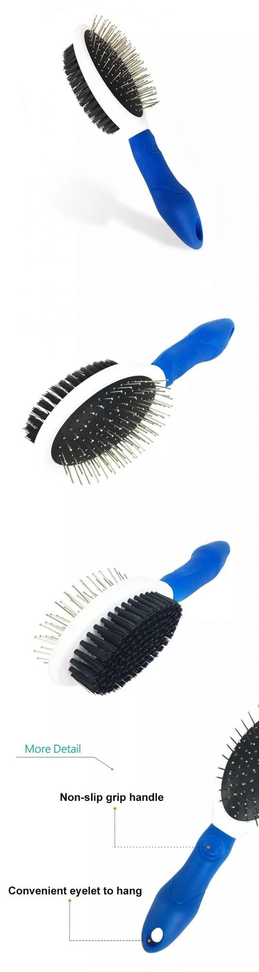 Double Side Shedding Comb with Plastic Handle Dog Massage Tool Pet Grooming Brush