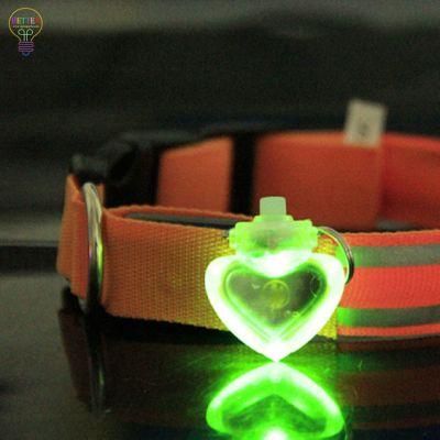 LED Heart Flash Pet Pendant Safety Tag Heart ID Pendant