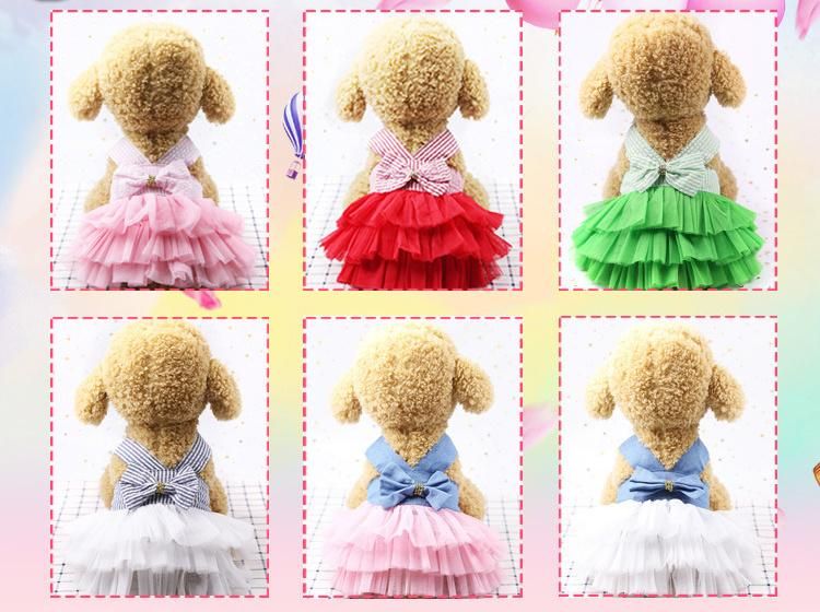 Bow Wedding Dress for Pet Clothes with Small Dogs Pet Clothing for Skirt Puppy Sweety Princess