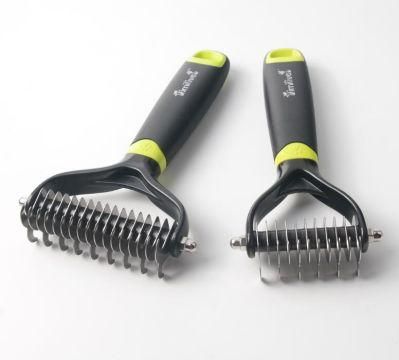 17.0*7.0cm Functional Low Price ABS+TPR Handle Pet Dematting Comb