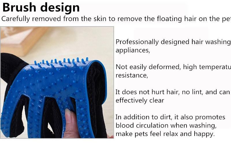 Pet Grooming Glove Silicone Cats Brush Comb Deshedding Hair Gloves Bath Cleaning Supplies