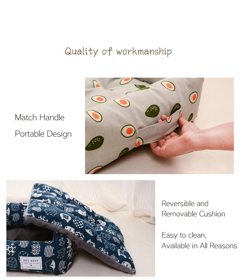 Hot Sale PP Cotton Line Fabric Colorful Triangle Dog Beds Pet