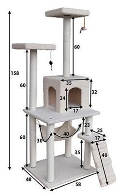 Pet Home Style Design Wood Cat Furniture Small Modern Cat Tree