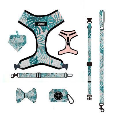 Custom Logo Collar Leash Tail Poop Bag Set of Dog Straps/Comfortable/Breathable