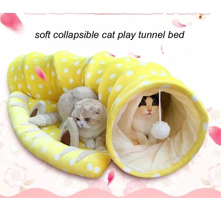 Hot Sale Luxury Warm and Durable Collapsible Cat Tunnel Bed