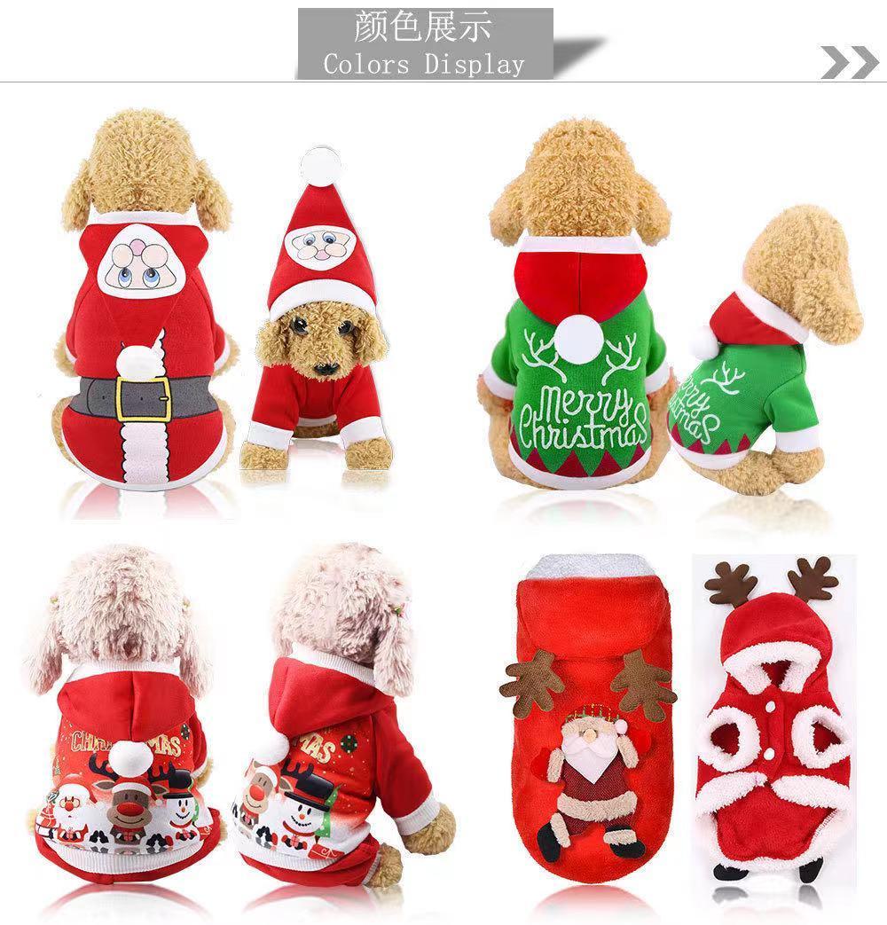 Dog Clothes Pet Dog Christmas Jacket Winter Warm Thick Cute Cartoon Small Dog Clothes