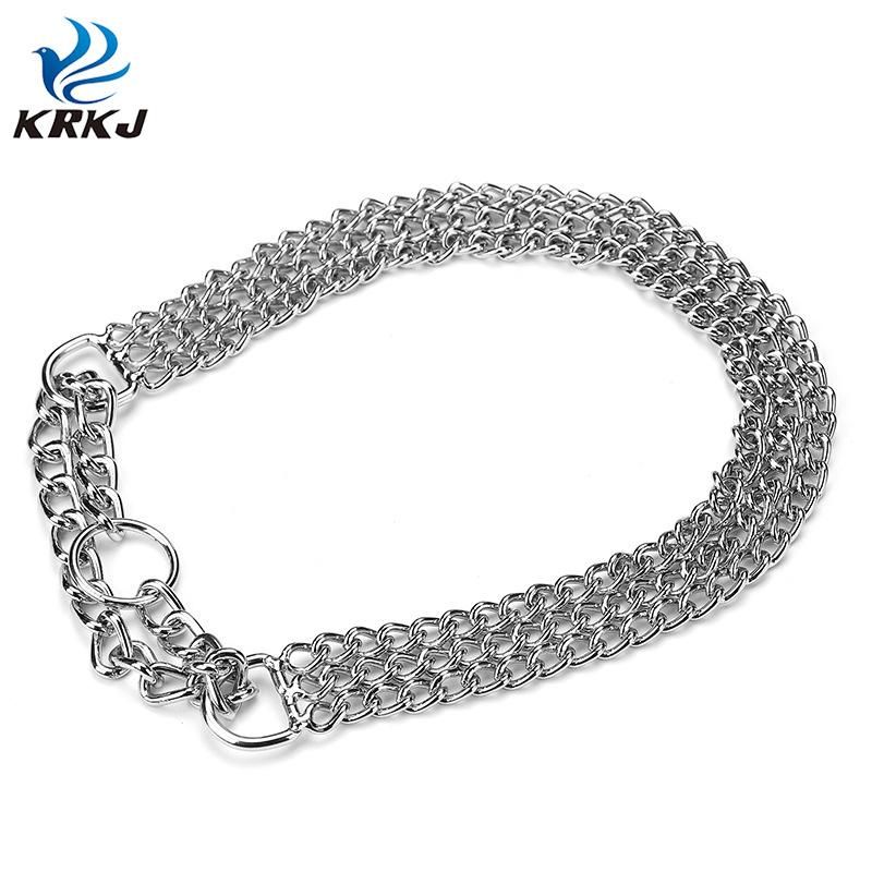 Waterproof Durable Adjustable Big Dog Heavy Triple Row Chains Martingale Choke Collar