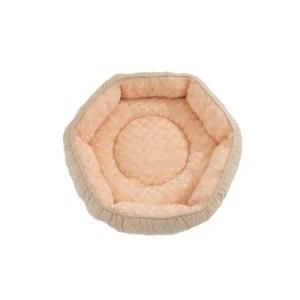 Chinese Factory Hot Sale Pet Supplies Soft Deep Sleep Hexagonal Round Cat and Dog Bed