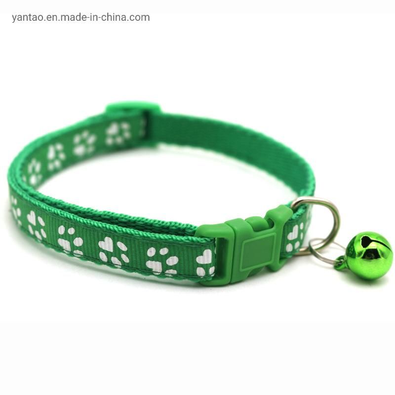 Manufacturer Wholesale Good Quality Multi-Colors Design Adjustable Bell Bow Dog Cat Collar Free Sample