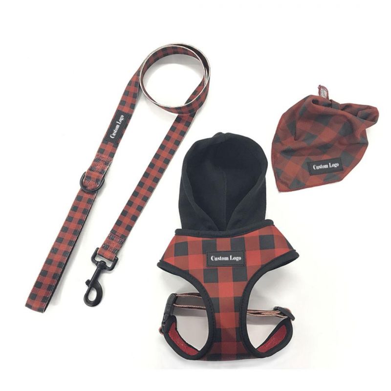 Factory Manufacture Fashion Easy on and off Pet Dog Harness with Hood, Matching Leads and Bandanas