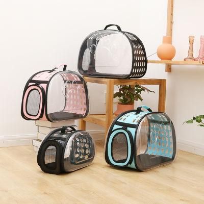 Approved Breathable Transparent Folding Portable Pet Travel Tote Bag Dog Cat Carrier