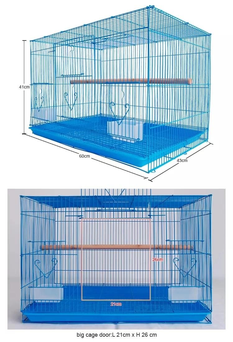 Large Square Custom Metal Wire Collapsible Modern Foldable Travel Parrot Bird Rabbit Pet Animal Carrier Transport Cage House