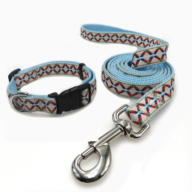 New High Quality Pet Supply Luxury Dog Collar Heavy Nylon Dog Collar and Leash Set for Pet