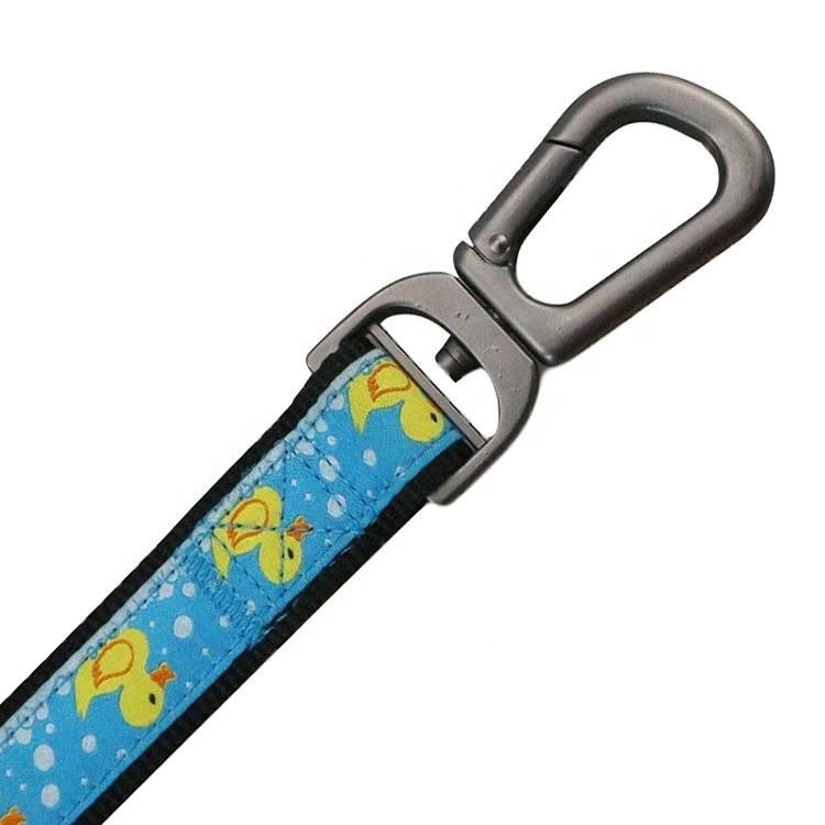 New Design Durable Black Pet Dog Collar and Leash with D Ring Poop Bag