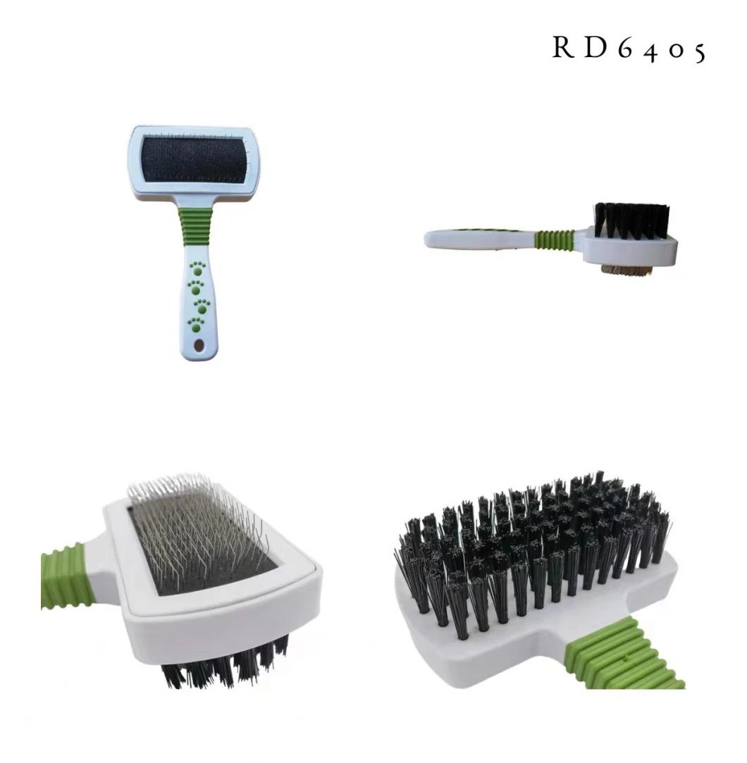 Pet Double-Sided Comb Pet Grooming Hair Brush for Dogs and Cats Green-S