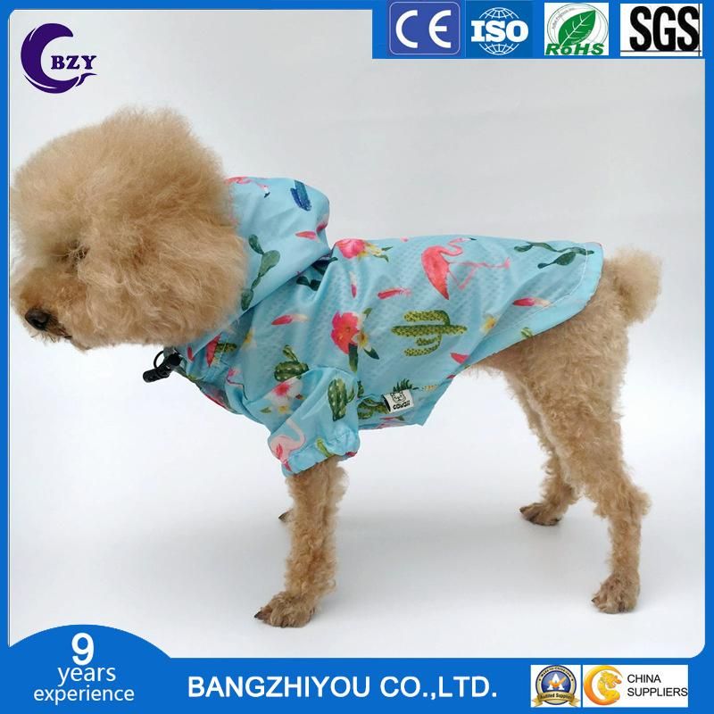 Pet Raincoat Dog Clothes Supplies Soft and Waterproof Rain Cloth Color