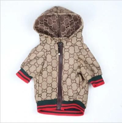 2022 High-End Luxury Brand Designer Clothes Dog Sweater Clothes Hoodie Dog Jacket Waterproof Zipper Dog Clothes Coat