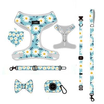 Ajustable Custom Pattern Personalized Pet Accessories Sublimation Reversible Padded Dog Harness Set/Pet Toy