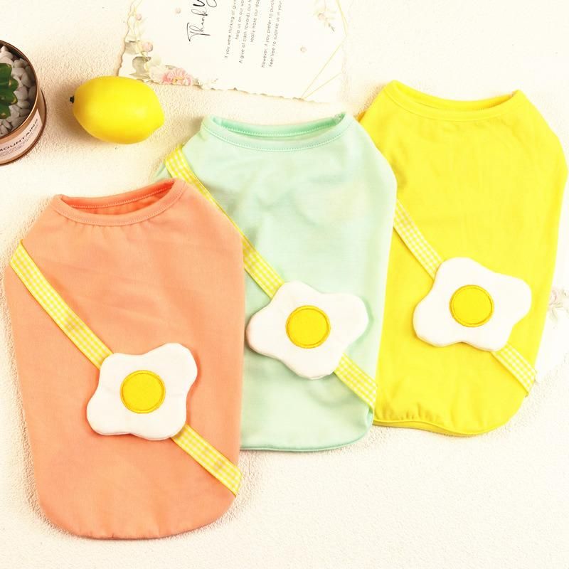 Dog Clothes Spring and Summer Thin Pet Clothing Cats and Dogs Summer Pet Clothes Poached Egg Vest Wholesale