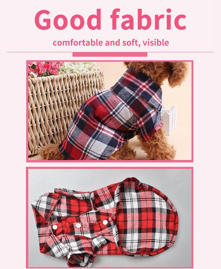 Dog Polo Shirt Available Comfortable Plaid New Arrival All Season Polyester 4 Colors OPP Bag Fashion BSCI Coats & Jackets