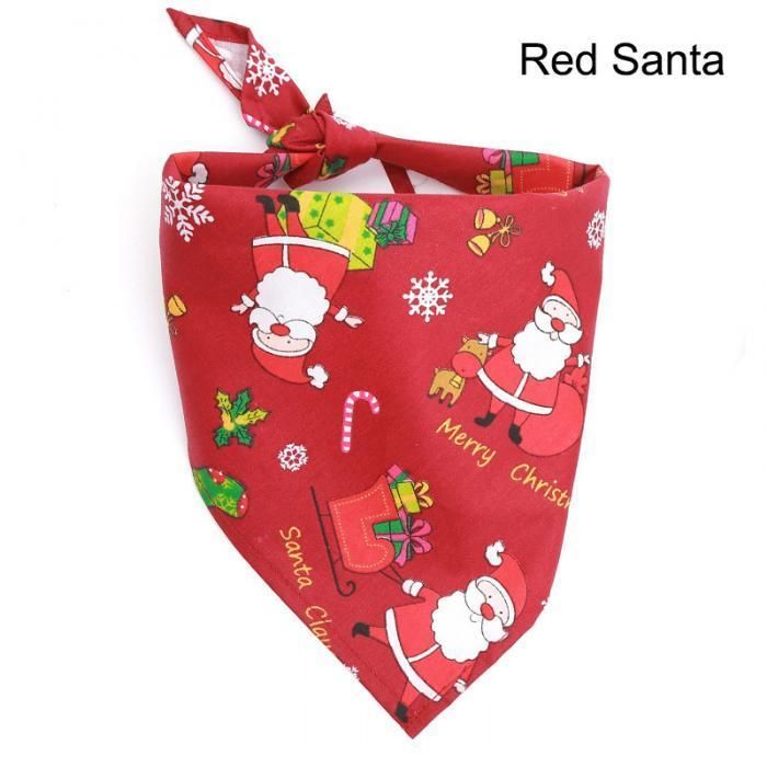 Christmas Pet Scarf Bandana Dog Collar Santa Pattern Pet Accessories
