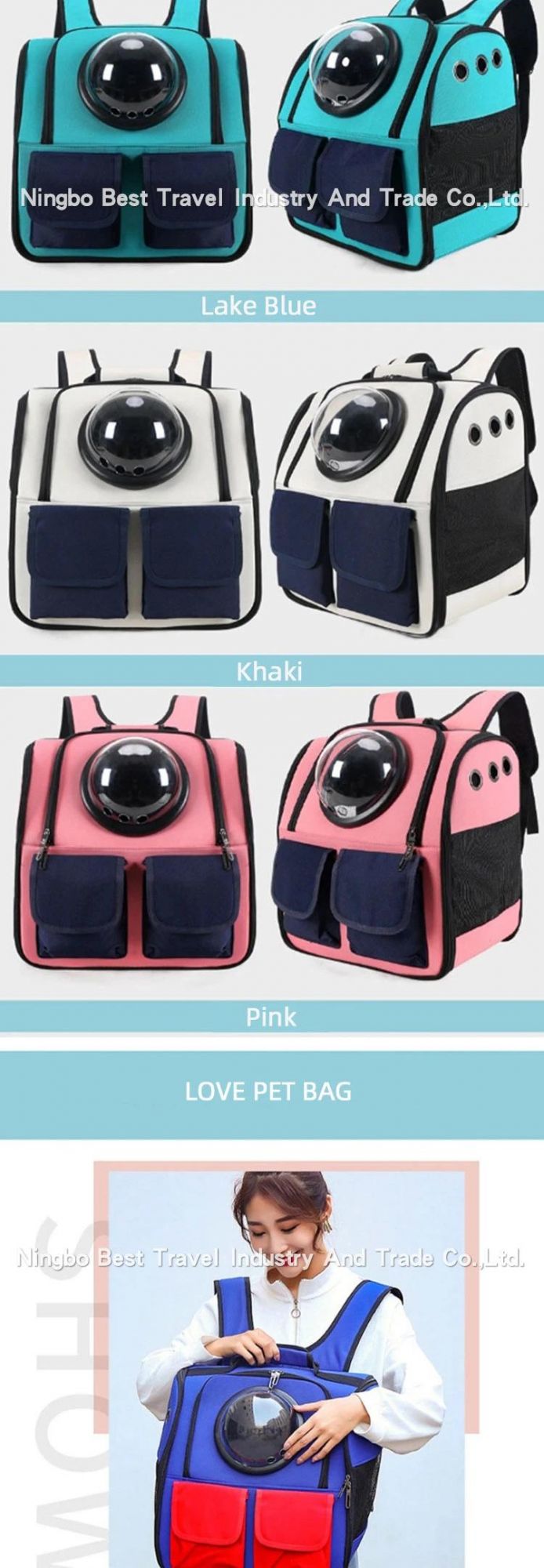 Customize Cat Dog Pet Cage House Bed Products Supply Shoulder Portable Folding Transparent Window Capsule Space Pet Cage